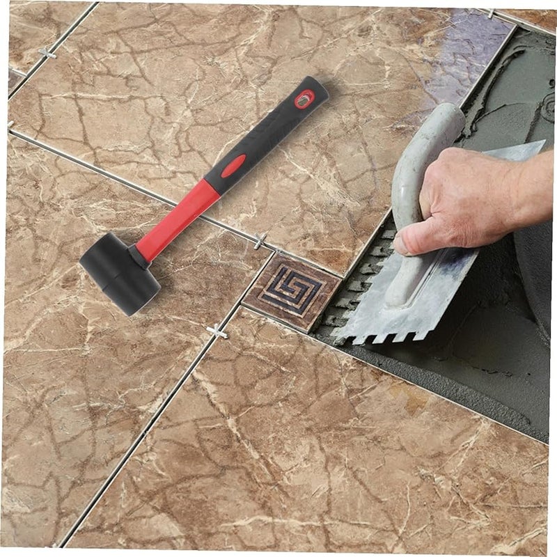 Rubber Mallet Hammer Non Slip Handle Double Faced Head For Flooring Woodworking Camping - Image 5